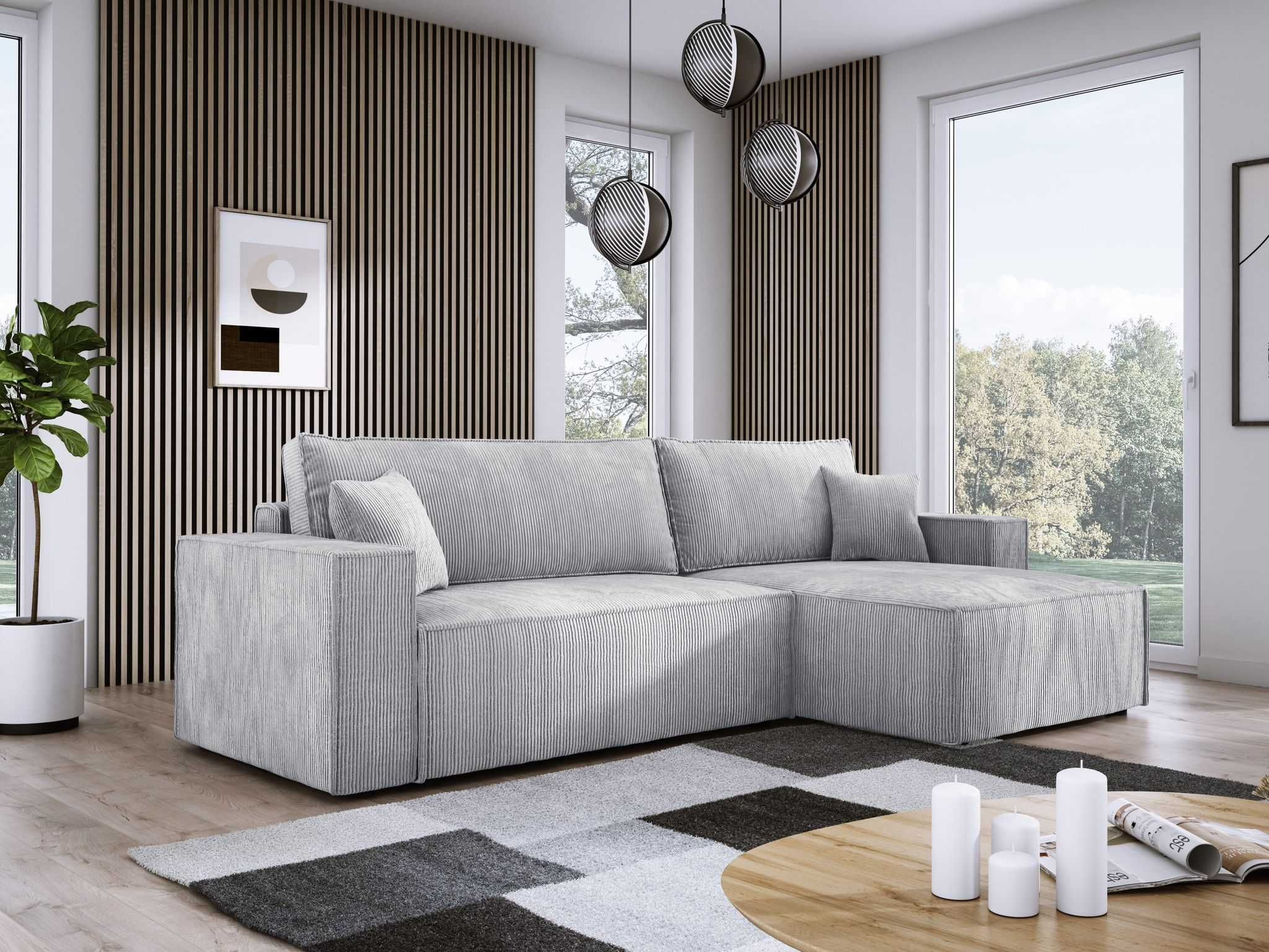 Nowoczesny Narożnik COZY/ Sztruks przyjemny w dotyku/Dostawa 10 DNI !!