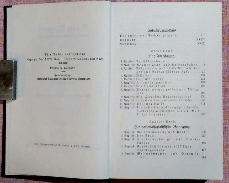 Mein Kampf Adolf Hitler 2 tomy w jednym 1939 oryginał unikat