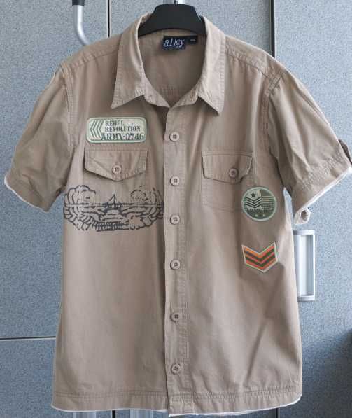 Сорочка  "армейская" рубашка с коротким рукавом тенниска 10 лет 146 см