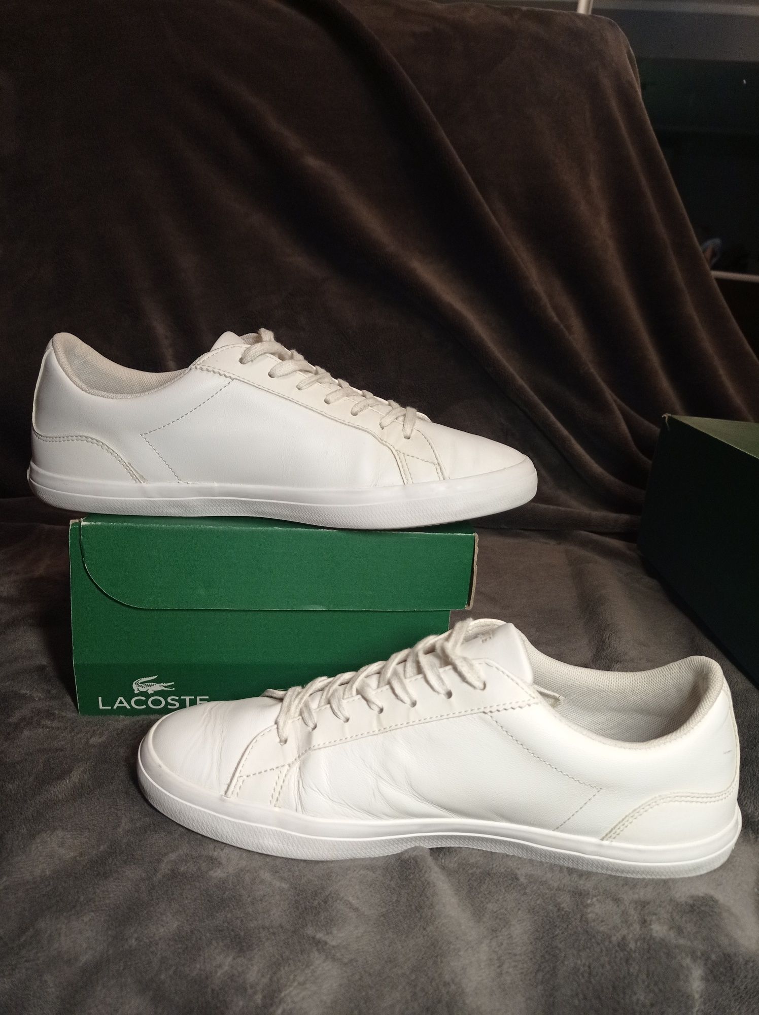 Buty Lacoste Lerond BL 1 rozmiar 41 białe trampki skóra naturalna 25,5