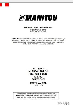 Katalog części MANITOU MLT 630 T, 634 - 120, 731 T, MT 732