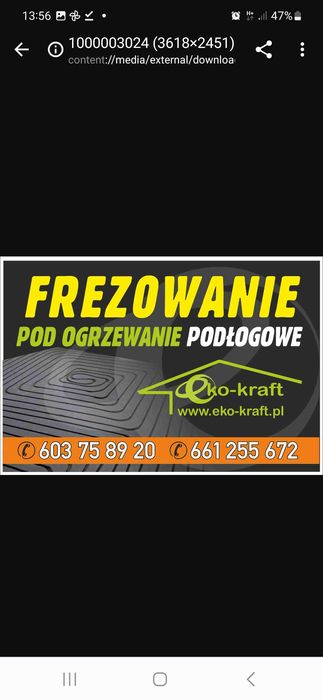 Frezowanie po ogrzewanie podłogowe