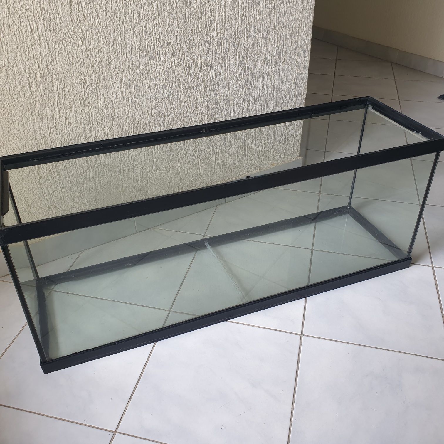 Aquário utilizado para terrário 100x30x40