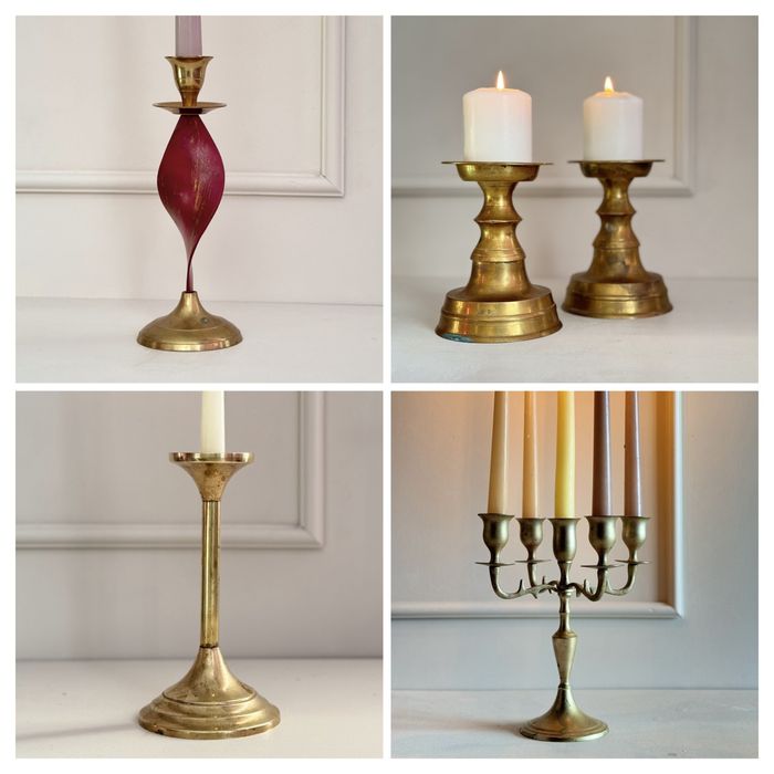 Вінтажні підсвічники свічники антикварні латунні бронзові з Європи