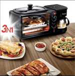 Mini forno 3 em 1 com maquina de cafe e chapa NOVO