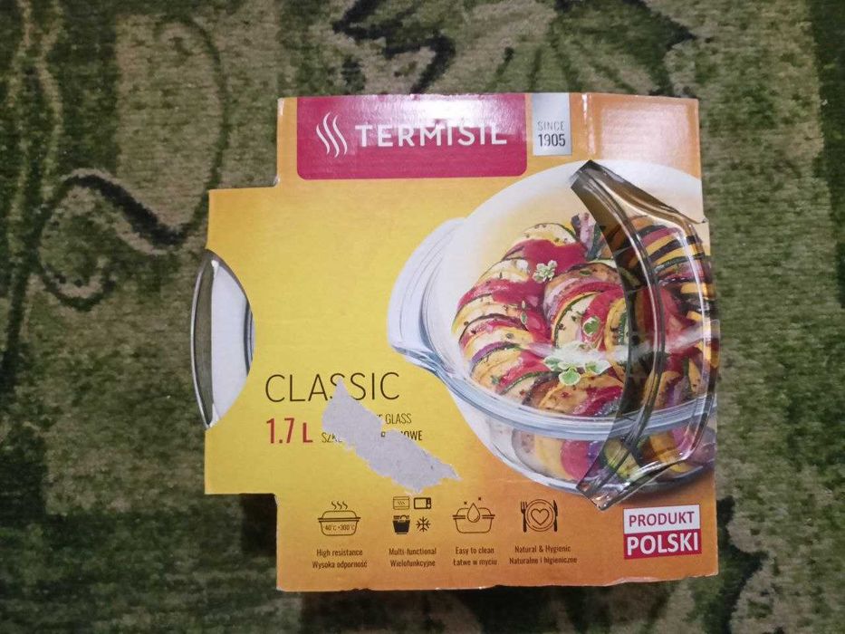 Кастрюля стеклянная жаростойкая Termisil Classic 1,7л Новая