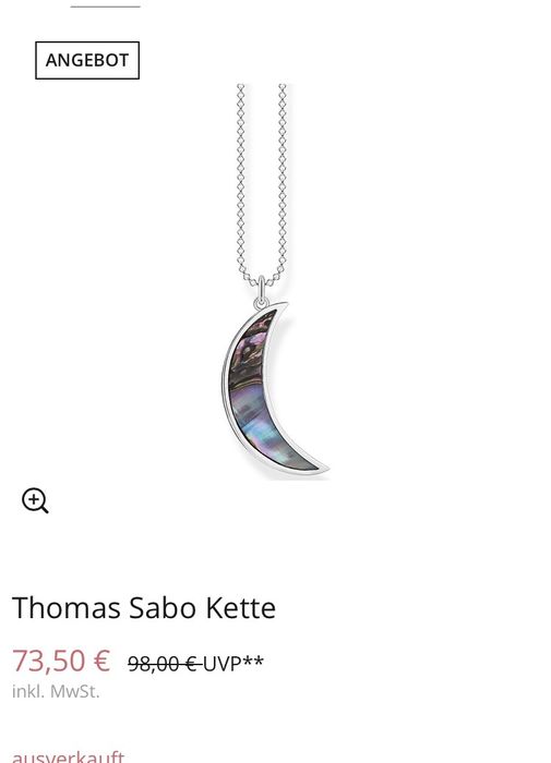 Срібна цепочка Thomas Sabo Moons, перламутр