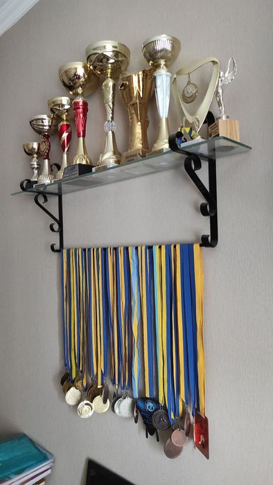 Поличка метал+ скло