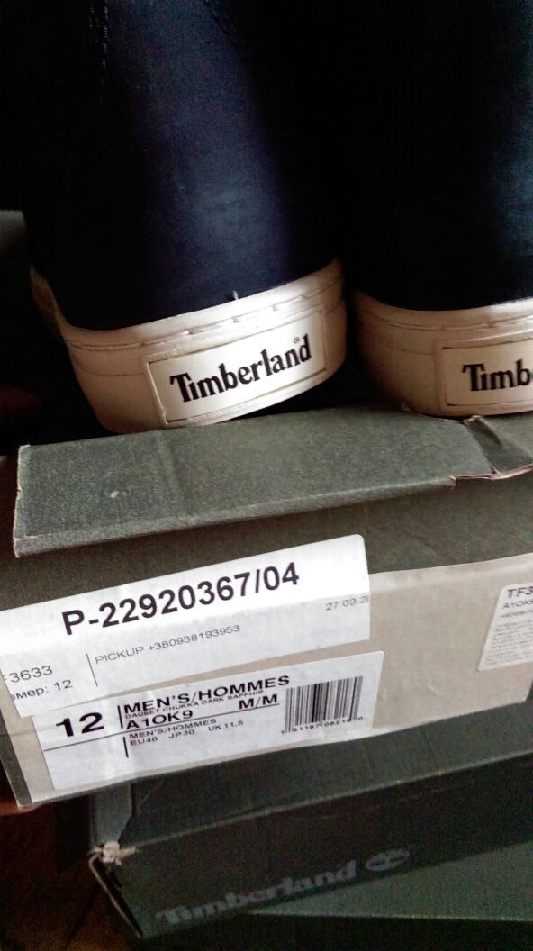 Timberland р.46 стельки-30,5см из нубука  ботинки мужские