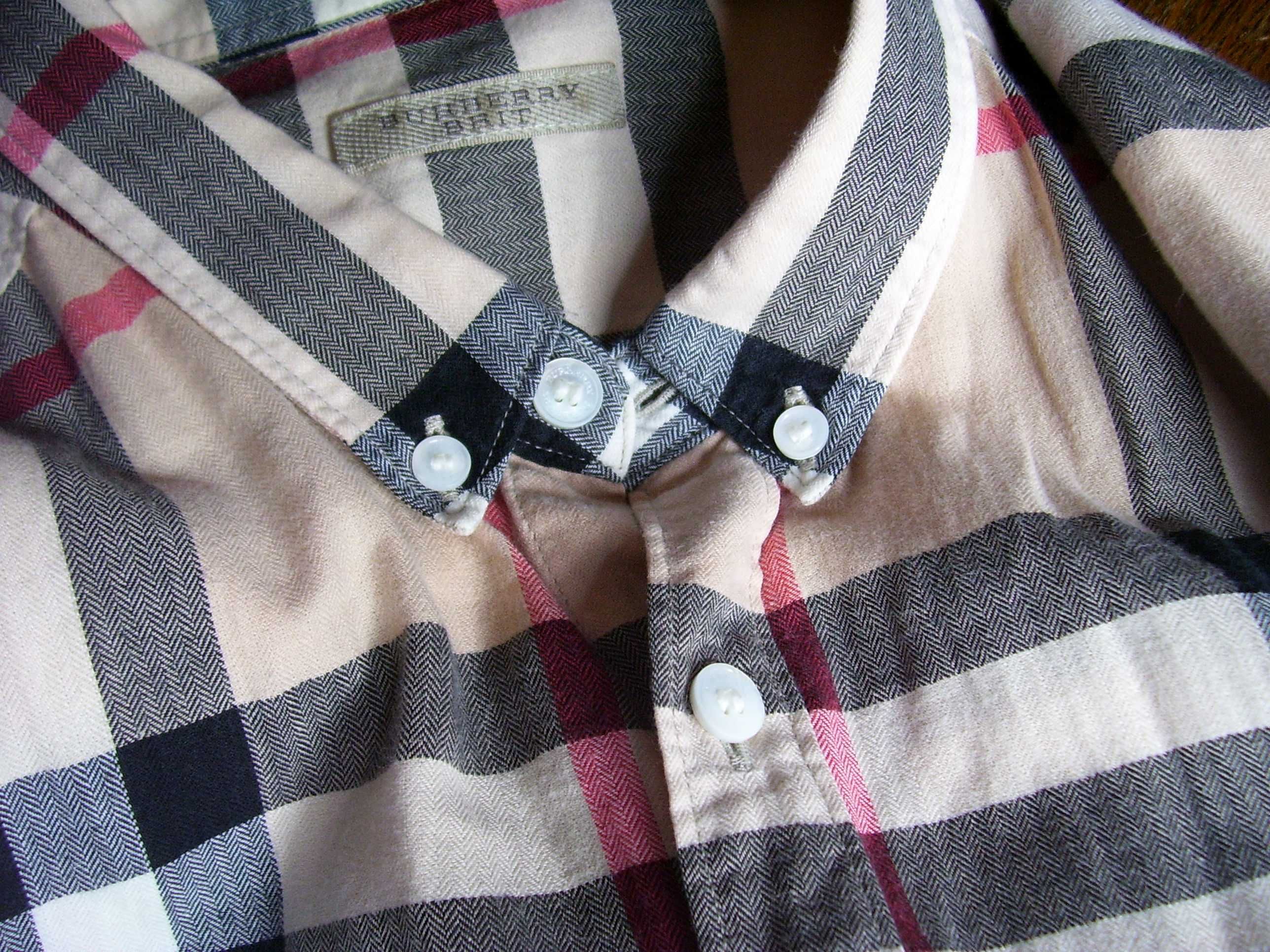 Burberry-męska koszula w kratę-roz.L okazja