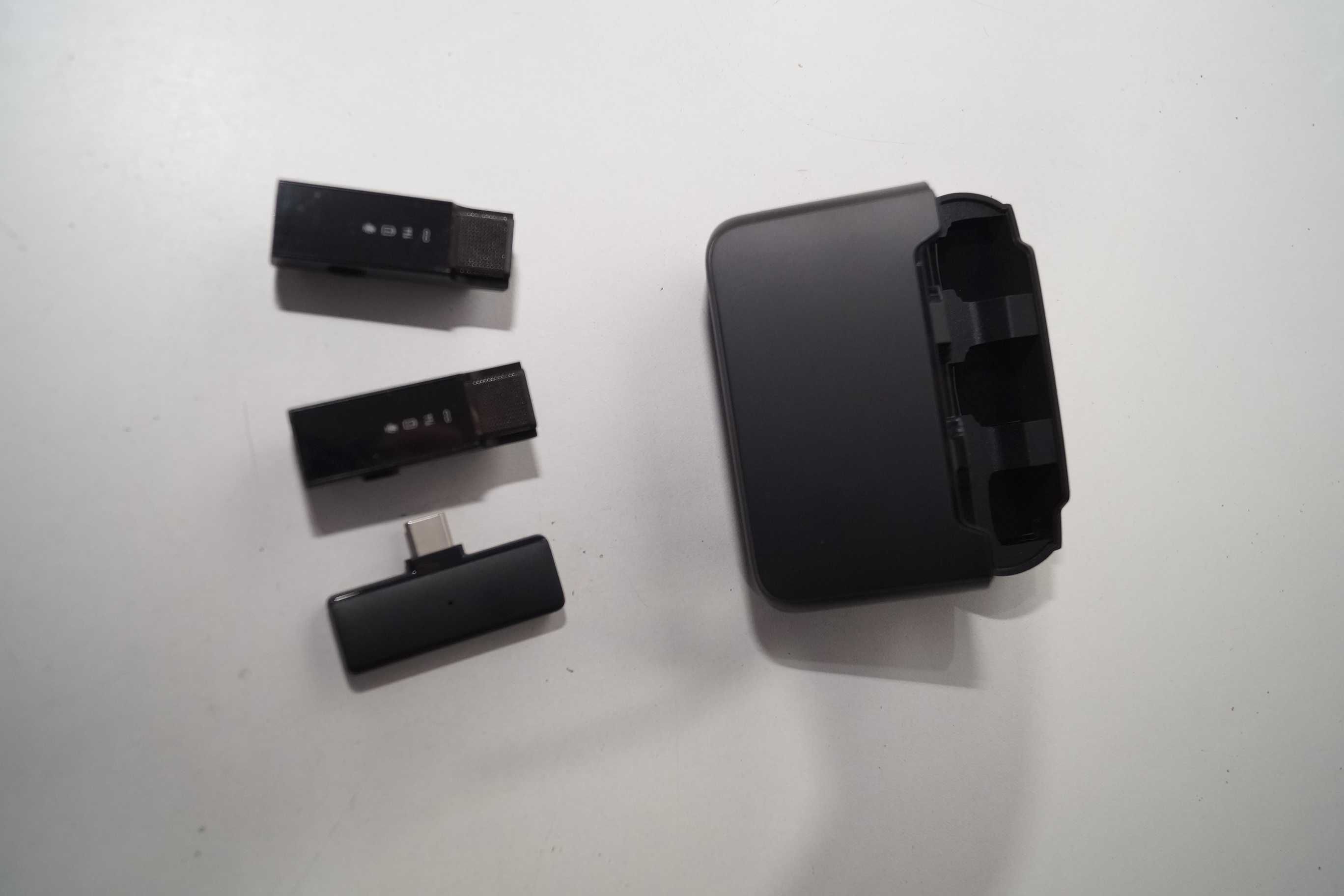 Bezprzewodowe mikrofony zestaw 2x mikrofon USB-C powerbank 2,4G