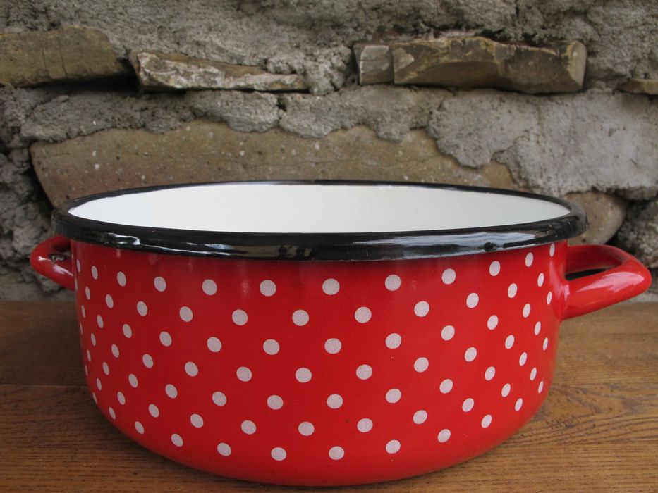 DUŻY Emaliowany stary NOWY garnek_ LEŻAK Magazynowy_4 l