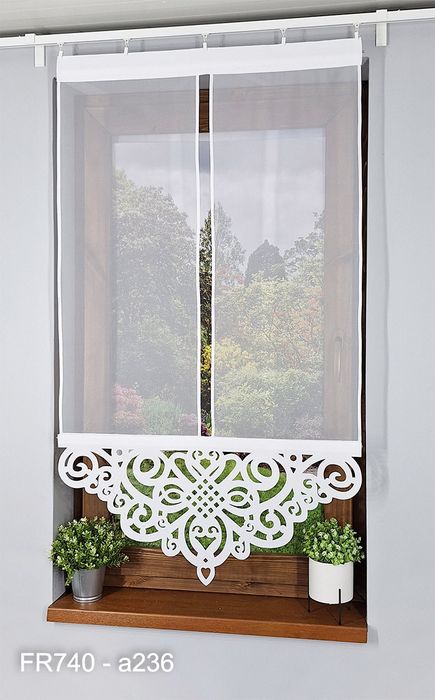 Firanka Panelowa Z Ażurem Do Kuchni Lub Pokoju Fr740 80 / 117 Cm