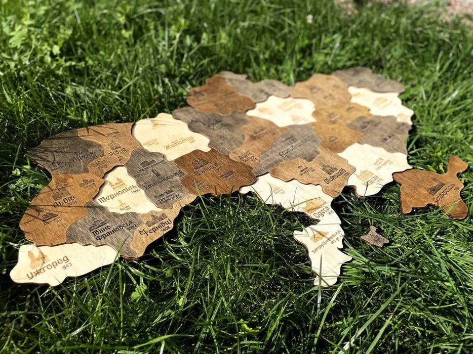 дерев'яна карта, мапа україни