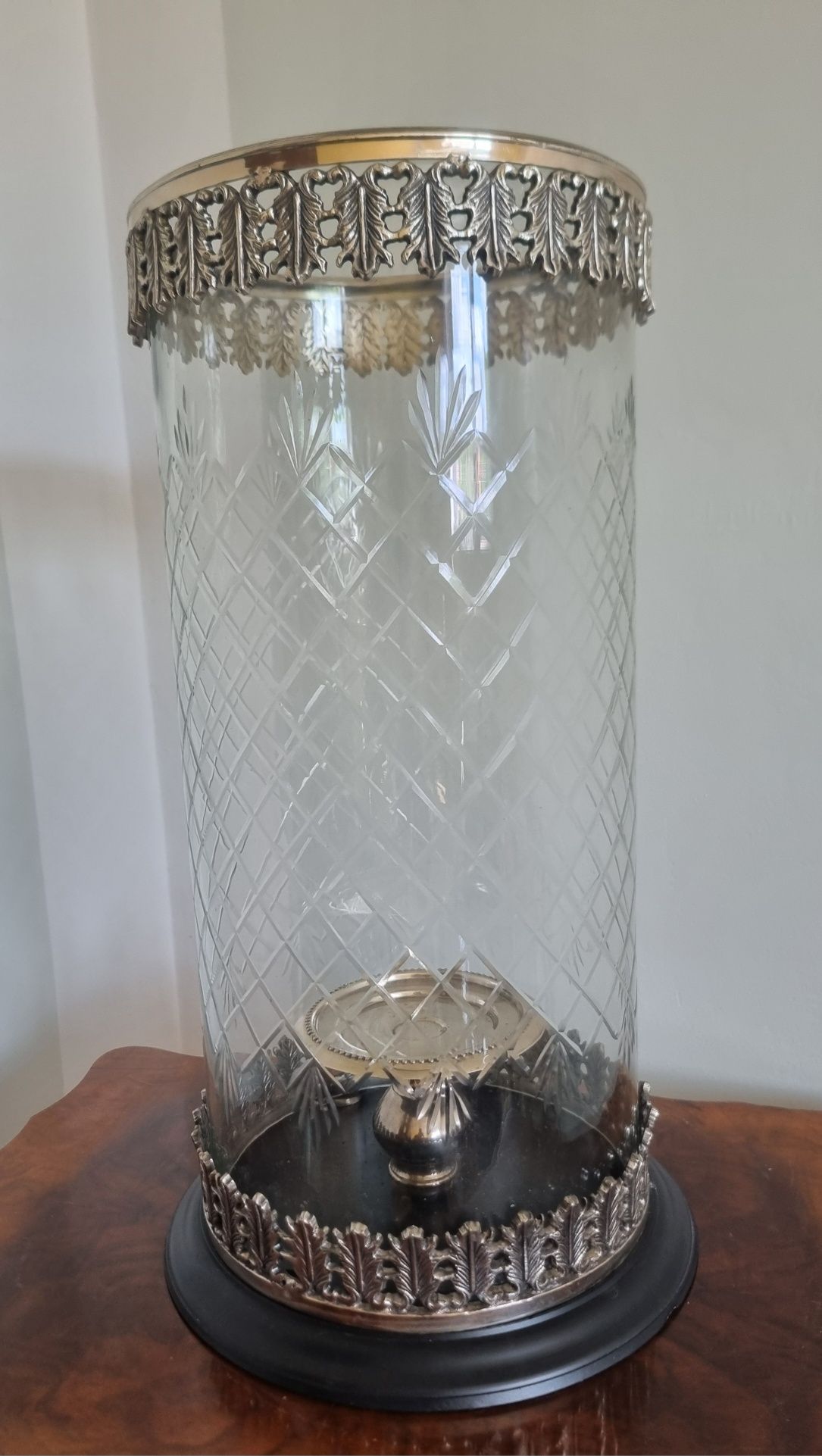Szklany lampion, świecznik, duży