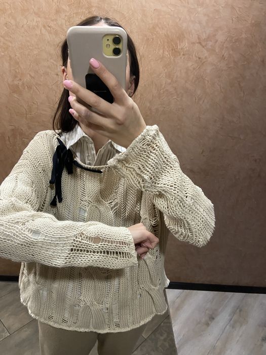 Светр jucca ажурний бежевий вільний фасон