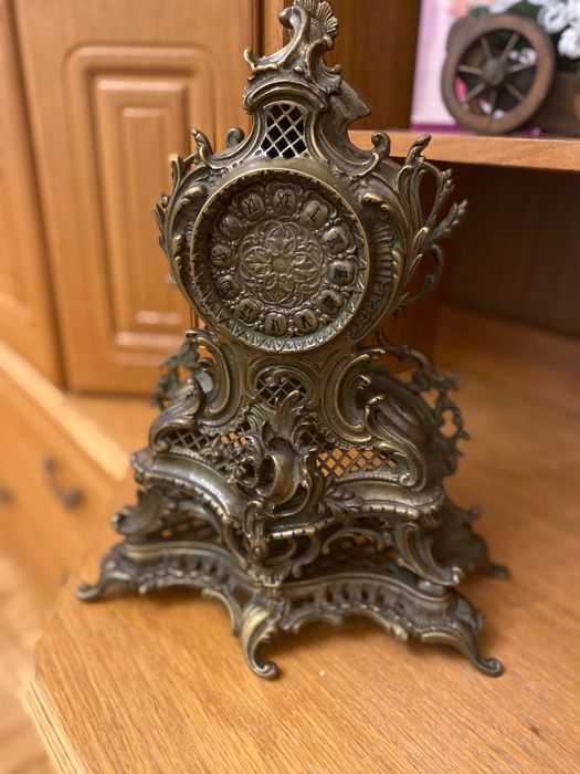 PRL Obudowa zegara mosiężnego kominkowego