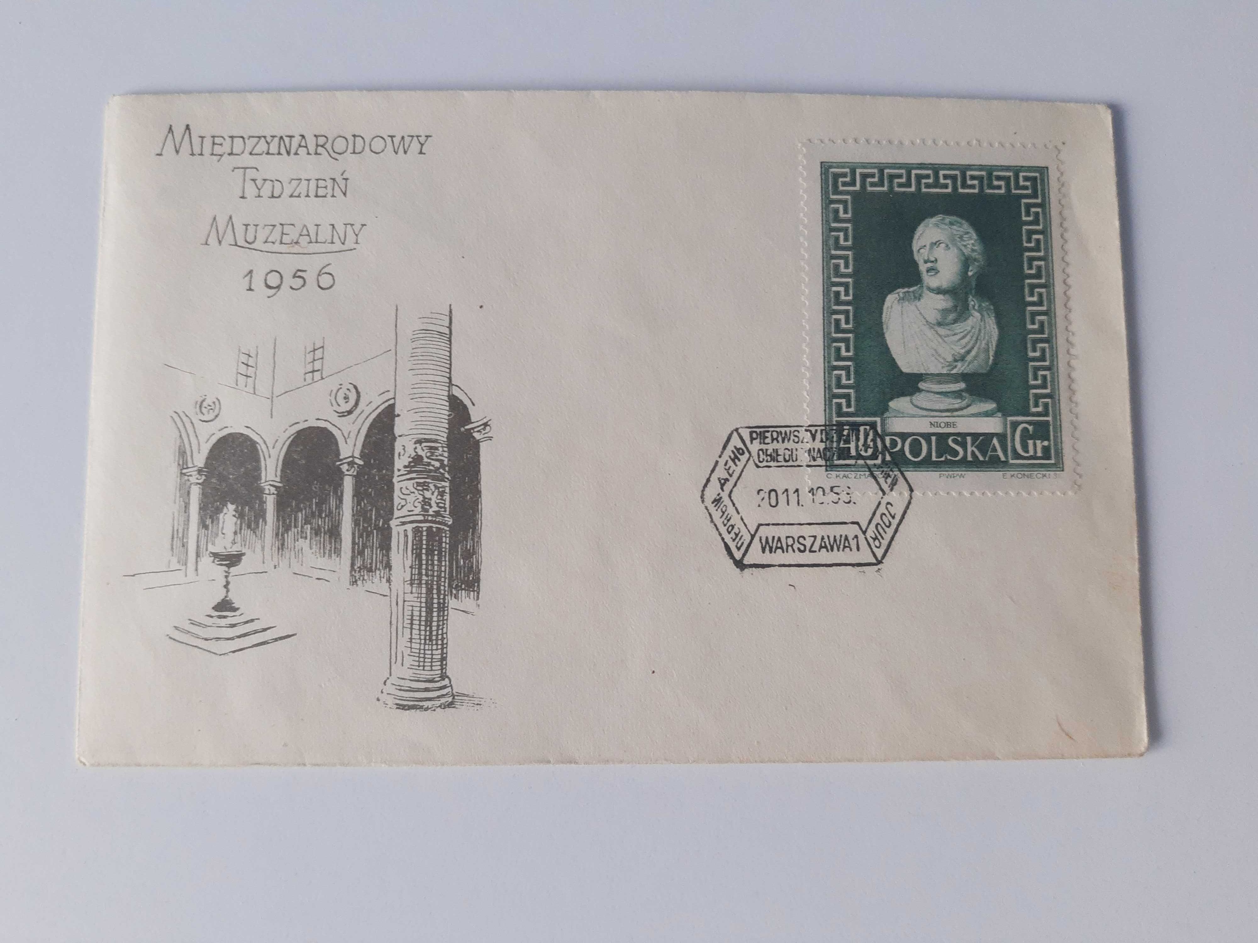 Koperty FDC Międzynarodowy Tydzień Muzealny 1956