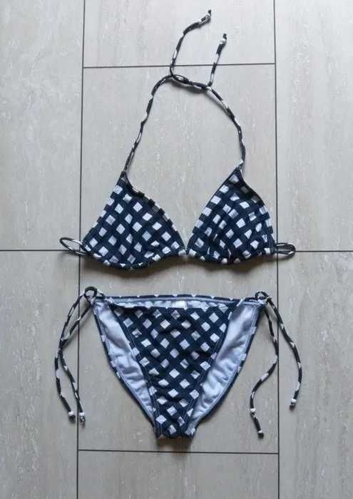 Strój kostium kąpielowy w kratkę bikini BonPrix 38,M komplet