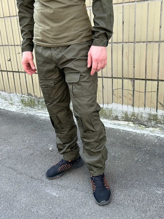 Тактичні штани Lesko B603 Green чоловічі мілітарі з кишенями Живі фото