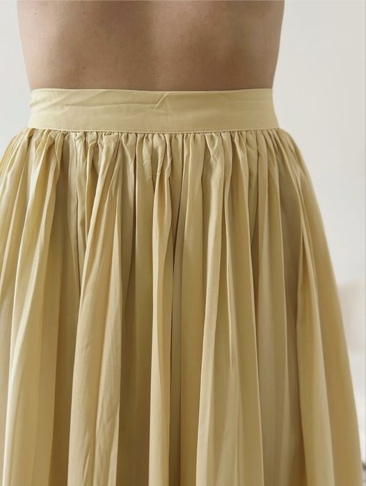 Лимонна максі спідниця-пліссе s