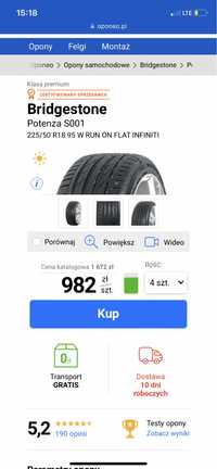 Nowe Bridgestone letnie 225/50