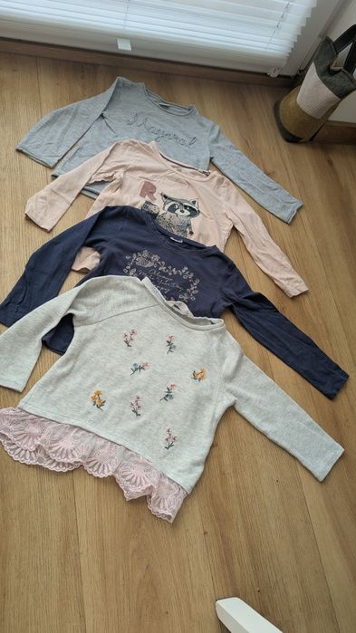 Zestaw koszulek z długim rękawem 98/104 dziewczynka