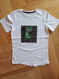 31. C&A_t-shirt z cekinami_koszulka_roz. 134_dinozaur_lato