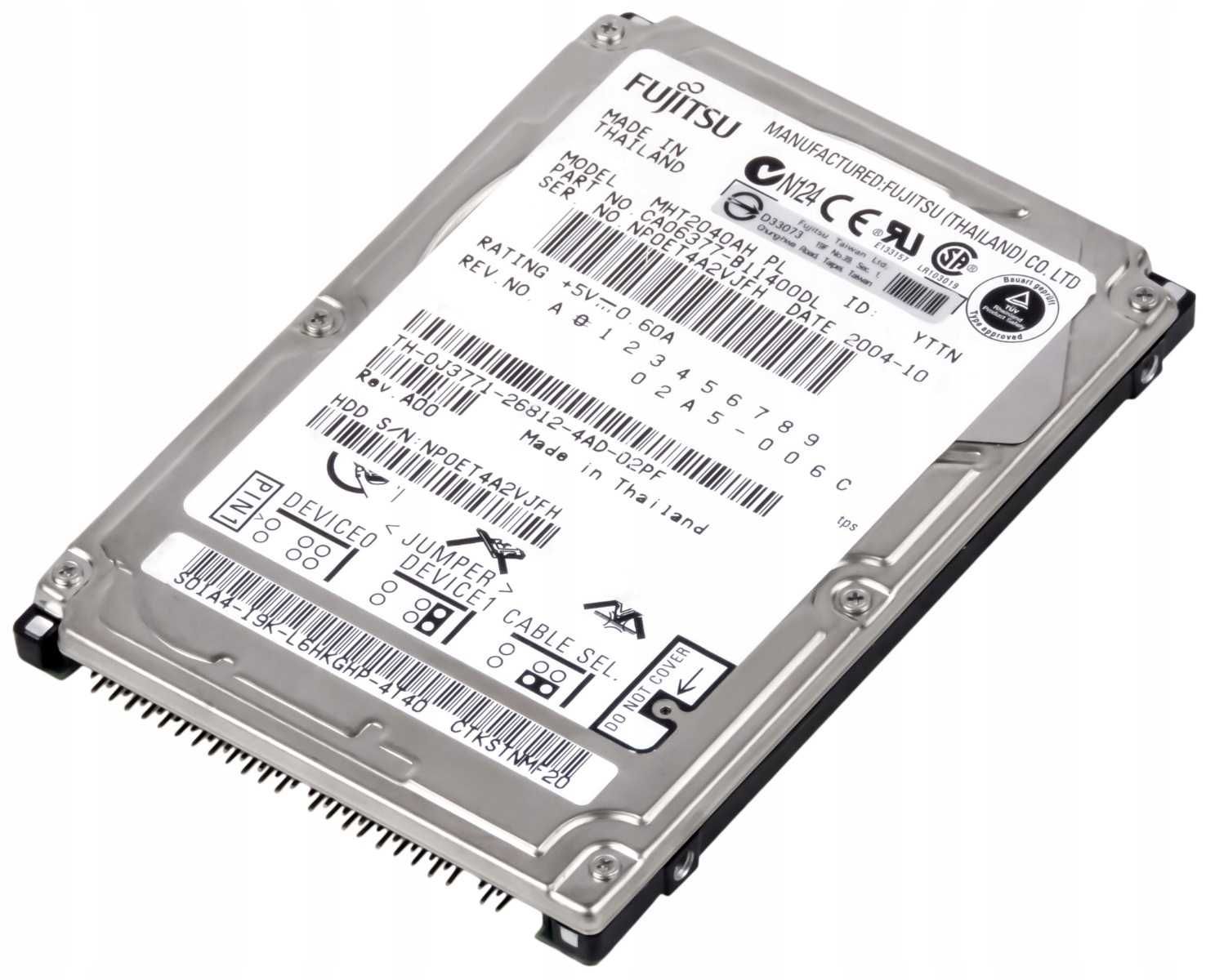 Dysk twardy Fujitsu MHT2040AH 40GB PATA (IDE/ATA) 2,5"