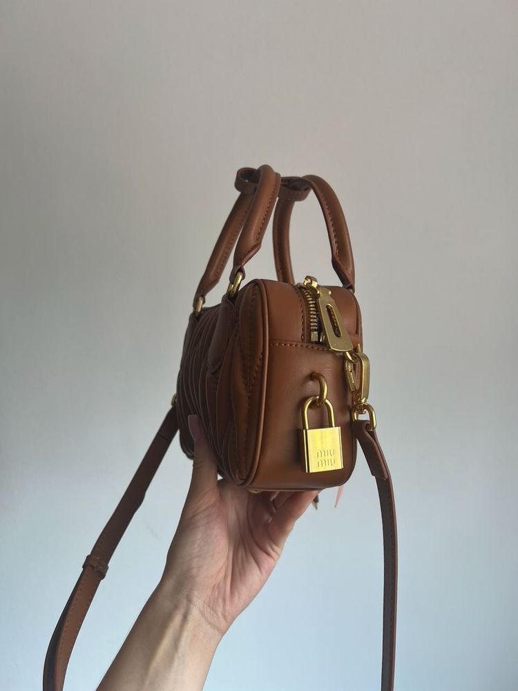 Torebka Miu Miu arcadie matelasse nappa brown
