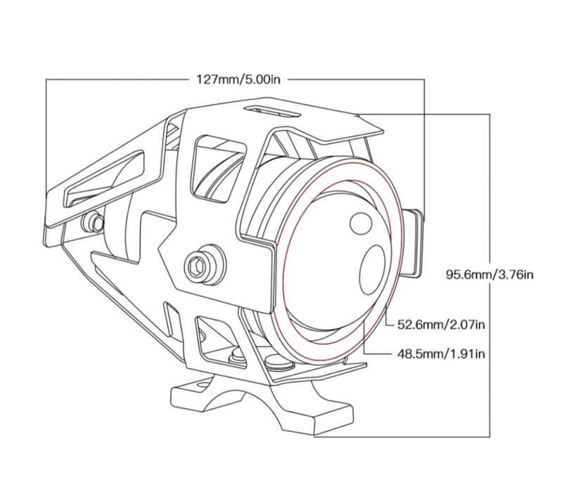 Par de faróis auxiliares LED moto 125 W 9600 lm