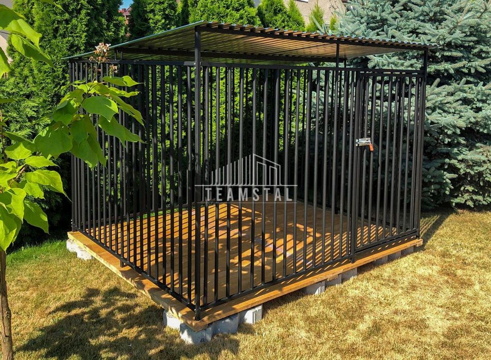 Kojec dla psów 2x2m - Drewniana podłoga TS676