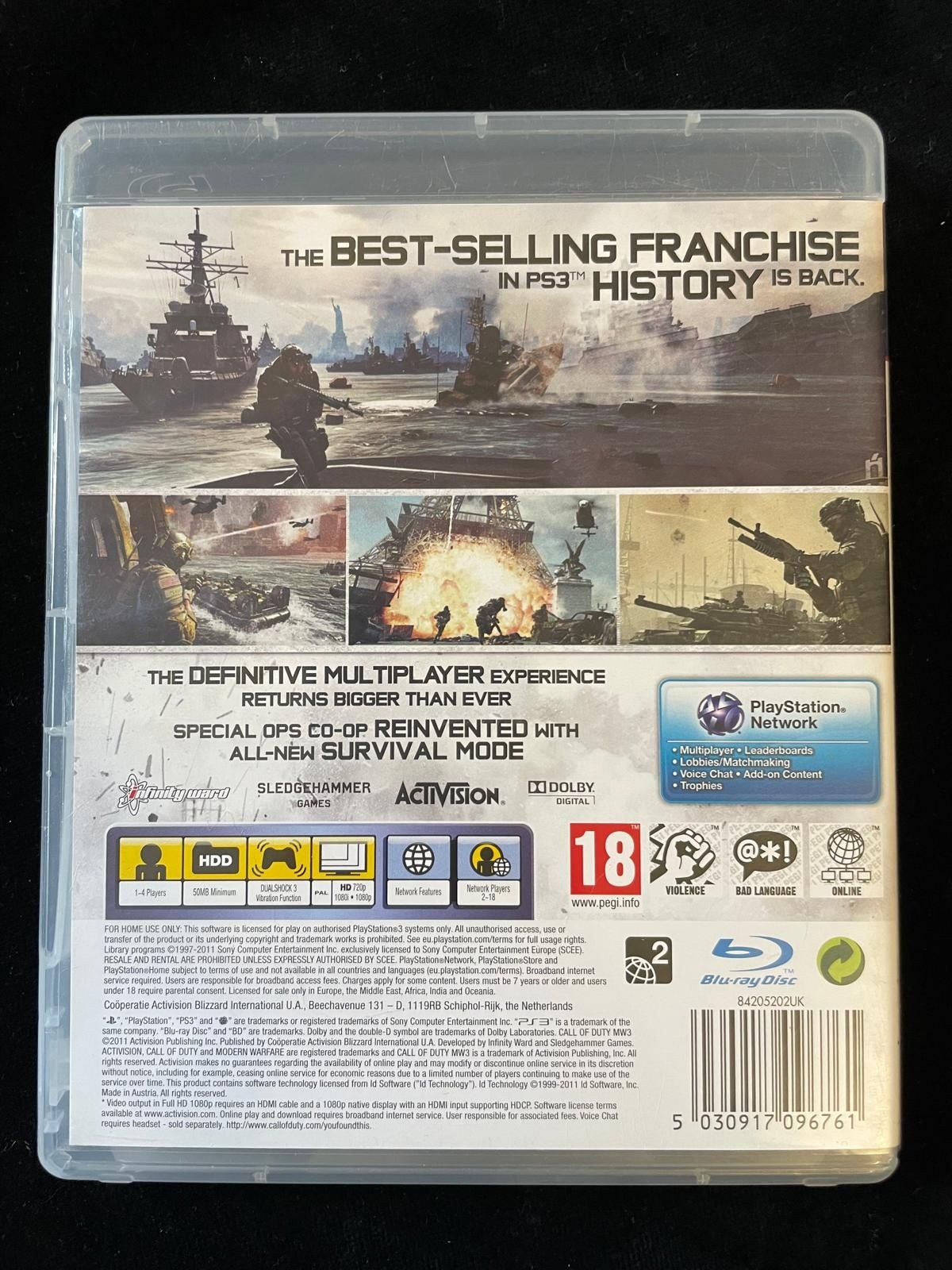 Call Of Duty Modern Warfare 3 na PS3 CoD MW3 Komplet 3xA w BDB stanie