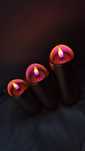 Zestaw 3 świece led pink flame 12/15/17 cm