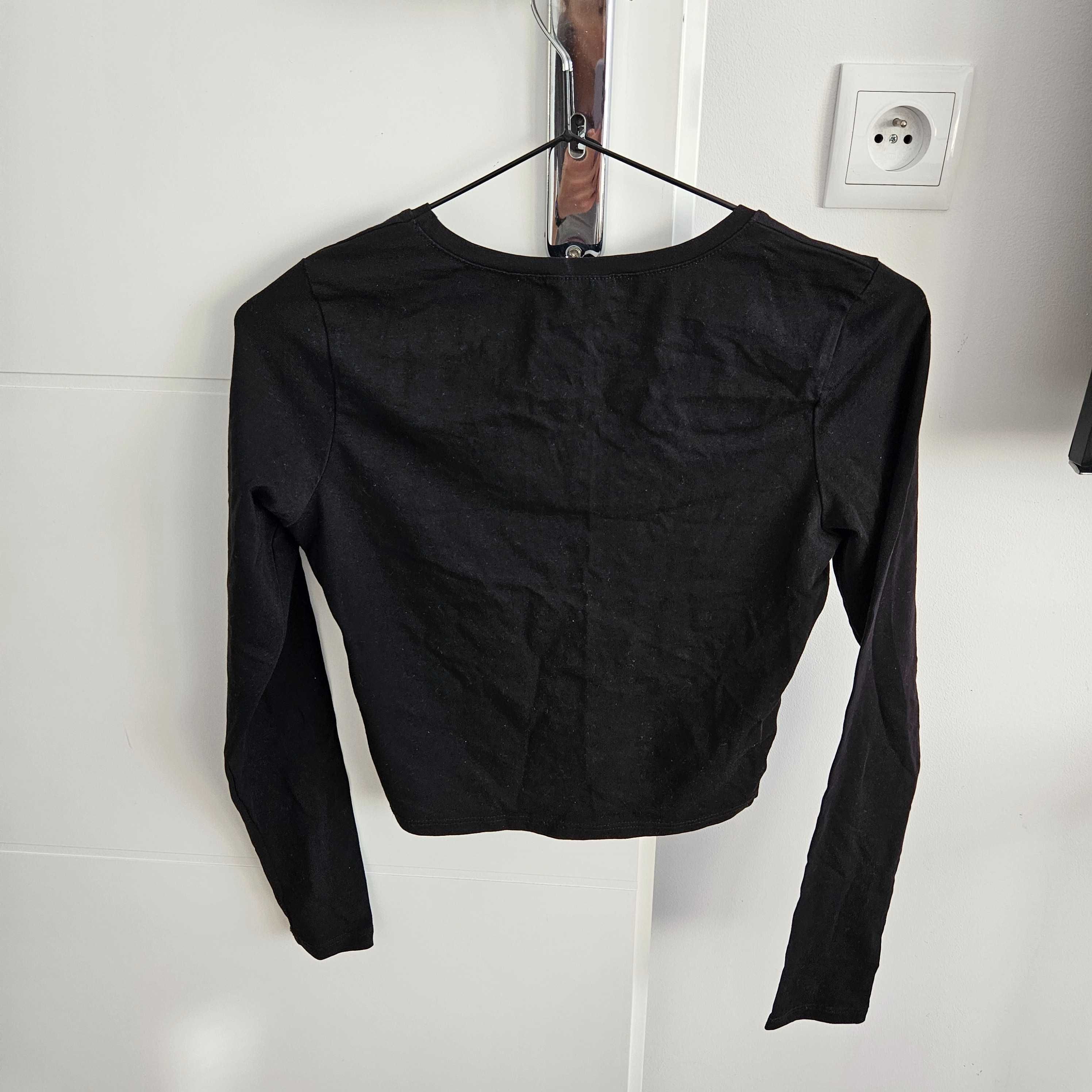 New yorker fishbone koszulka crop top z długim rękawem S