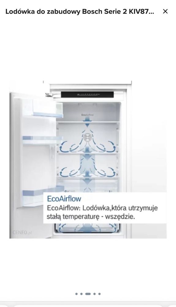 Lodówka Bosch do zabudowy KIV87NSF0 2021r