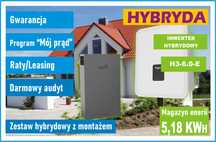 Zestaw hybrydowy, Inwerter 6KW+ Magazyn energii 5,18KWh z Montażem