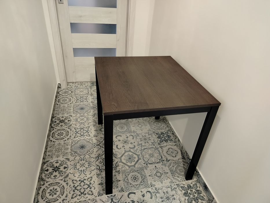 VANGSTA Stół rozkładany, czarny/ciemnobrązowy, Ikea