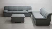 SDE nowy komplet 3 + 3 + PUFA kanapy ZESTAW sofa MIĘTA tkanina
