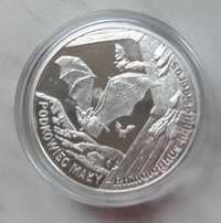 2 srebrne monety 20 złotych - jaszczurka zielona i podkowiec mały