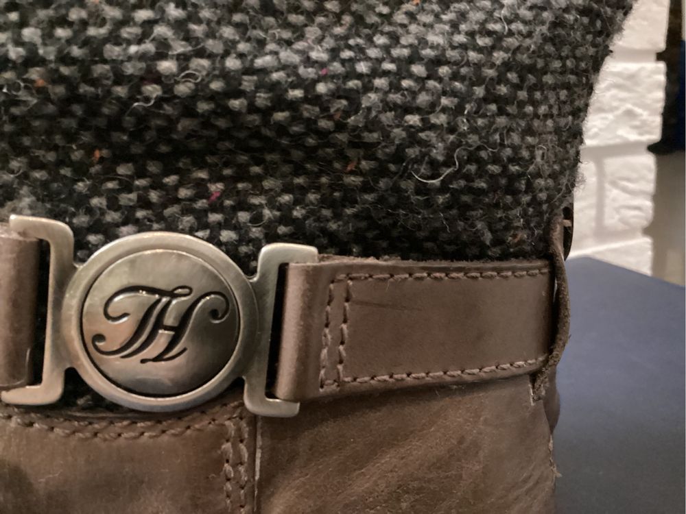 Skorzane kozaki Tommy Hilfiger 38