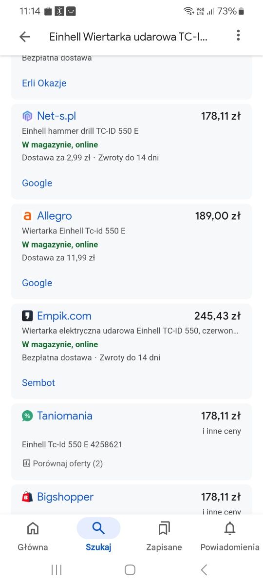 Wkrętarka udarowa Einhell TC-ID 550E