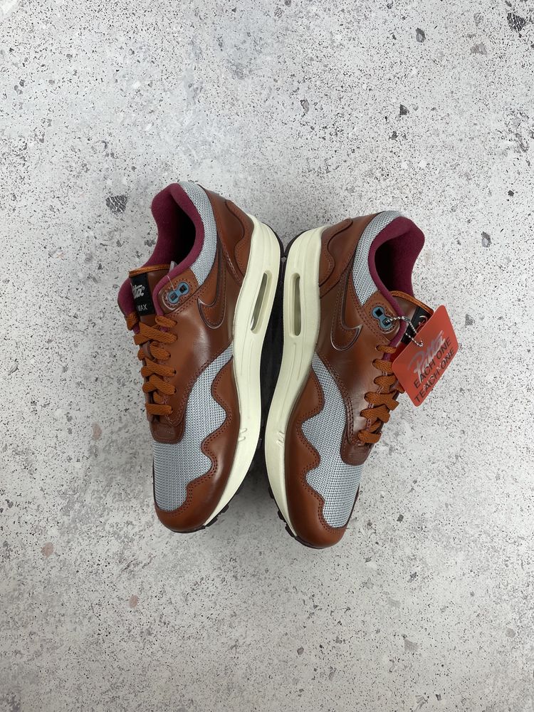 Nike air max 1 x patta dark russet чоловічі кросовки оригінал