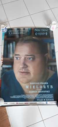 stary plakat kinowy z filmu wieloryb brendan fraser