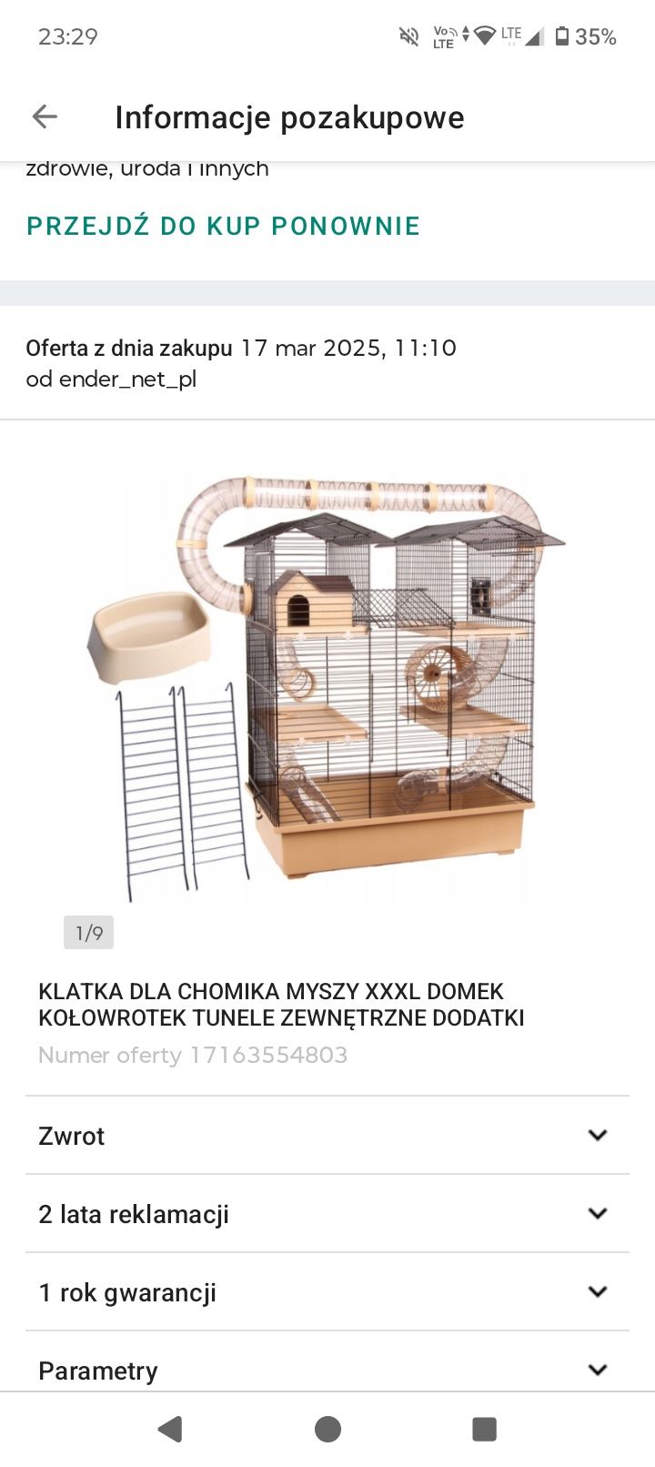Klatka dla gryzoni chomika