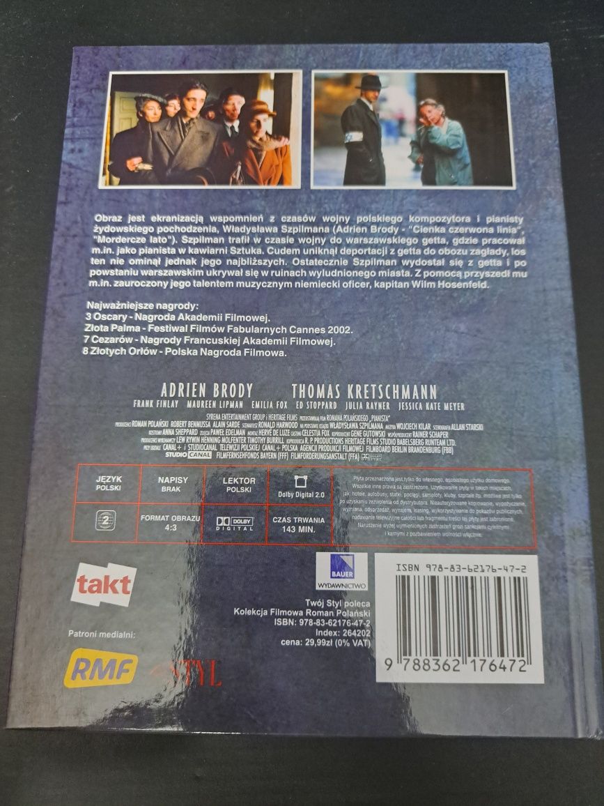 Film DVD z książką Pianista Roman Polański, Adrien Brody