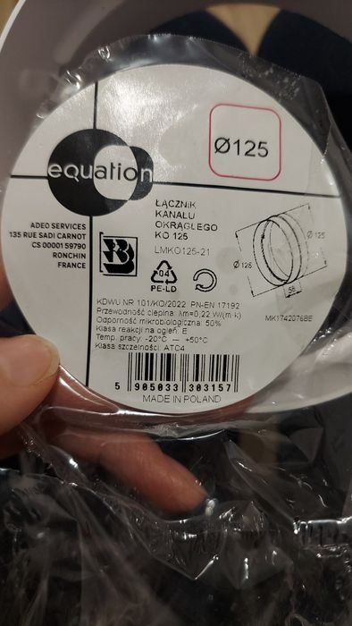 Łącznik kanału okrągłego 125