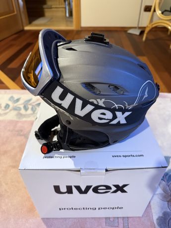 Kask narciarski Uvex z goglami 54-58 cm
