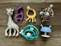 Zestaw 6 gumowych zabawek dla maluszka Zyrafka Sofie Mombella