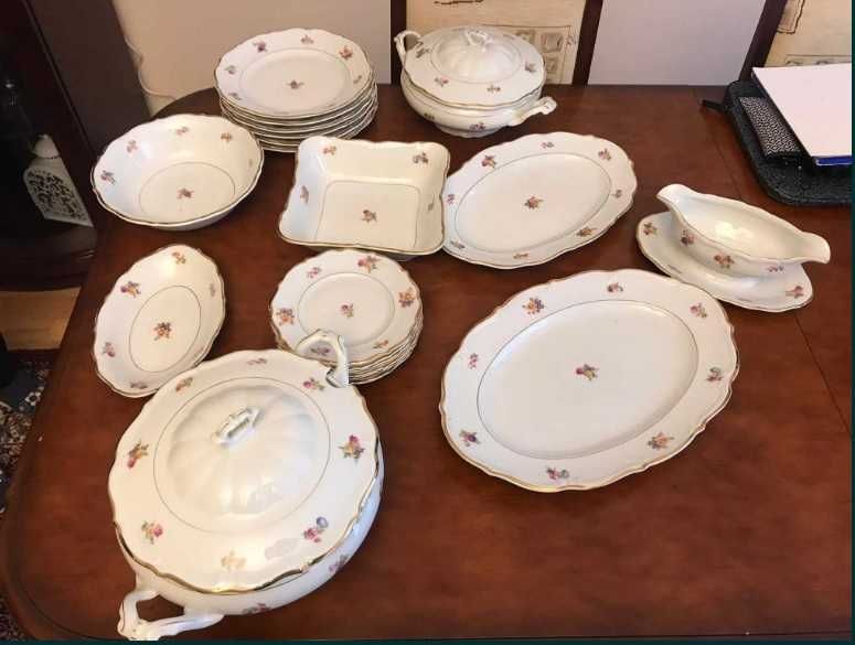 zestaw obiadowy porcelany Wałbrzych. Pełny zestaw.